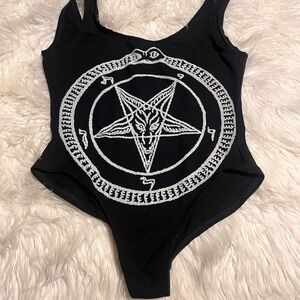 Hell couture toxic vision Baphomet bodysuit